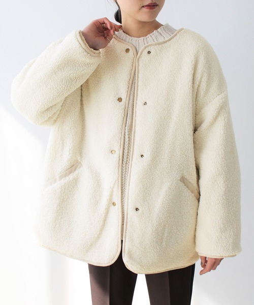 GeeRA（ジーラ）の「キルト＆ボアリバーシブルコート（その他アウター・レディース・ベージュ/アイボリー/モカ・MEDIUM）」の15枚目の写真