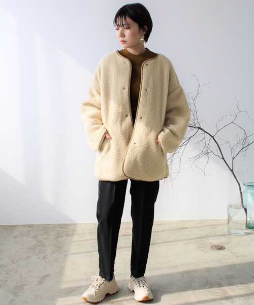 GeeRA（ジーラ）の「キルト＆ボアリバーシブルコート（その他アウター・レディース・ベージュ/アイボリー/モカ・MEDIUM）」の10枚目の写真