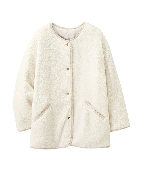 GeeRA（ジーラ）の「キルト＆ボアリバーシブルコート（その他アウター・レディース・ベージュ/アイボリー/モカ・MEDIUM）」の9枚目の写真