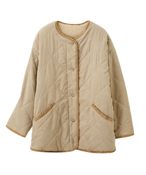 GeeRA（ジーラ）の「キルト＆ボアリバーシブルコート（その他アウター・レディース・ベージュ/アイボリー/モカ・MEDIUM）」の7枚目の写真