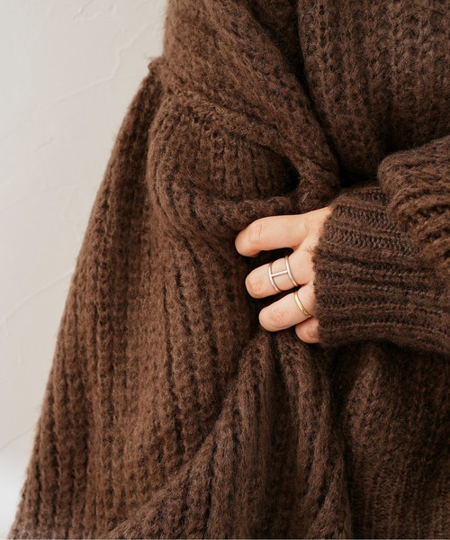 CPCM（シーピーシーエム）の「起毛糸袖パワーボリュームニット（ニット/セーター・レディース・ベージュ/ブラウン/グリーン/黄緑系・FREE）」の13枚目の写真