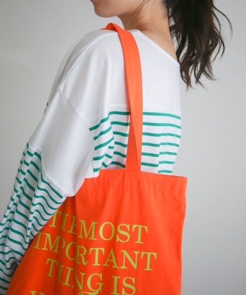 spoon store（スプーンストア）の「ロゴプリントカラフルトート（トートバッグ・レディース・オレンジ/グリーン・フリー）」の16枚目の写真