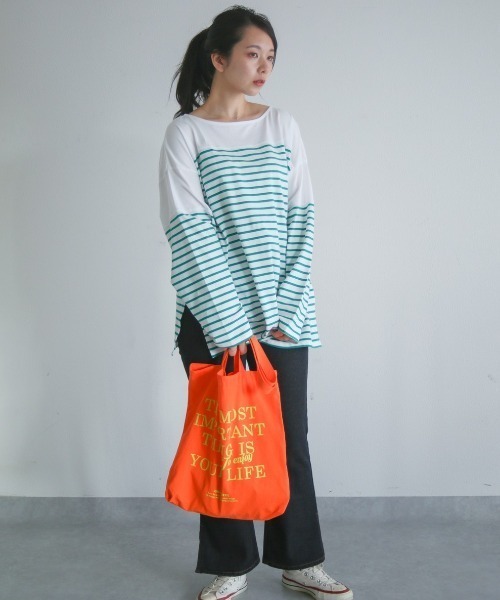 spoon store（スプーンストア）の「ロゴプリントカラフルトート（トートバッグ・レディース・オレンジ/グリーン・フリー）」の18枚目の写真