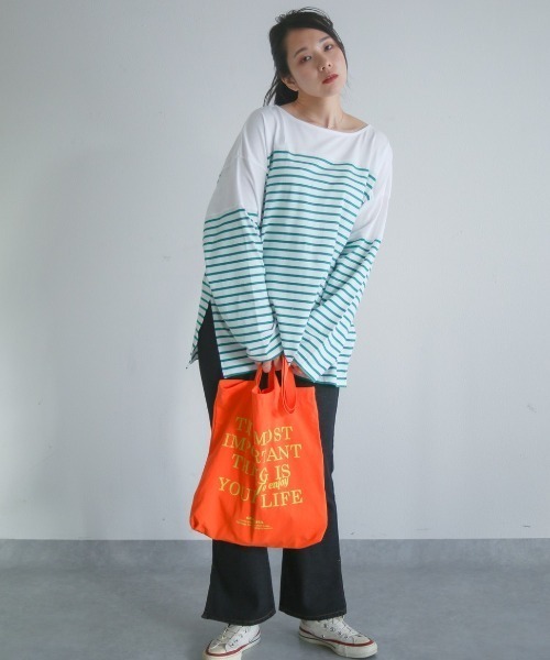 spoon store（スプーンストア）の「ロゴプリントカラフルトート（トートバッグ・レディース・オレンジ/グリーン・フリー）」の17枚目の写真