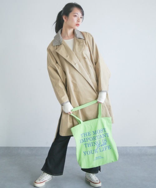 spoon store（スプーンストア）の「ロゴプリントカラフルトート（トートバッグ・レディース・オレンジ/グリーン・フリー）」の6枚目の写真