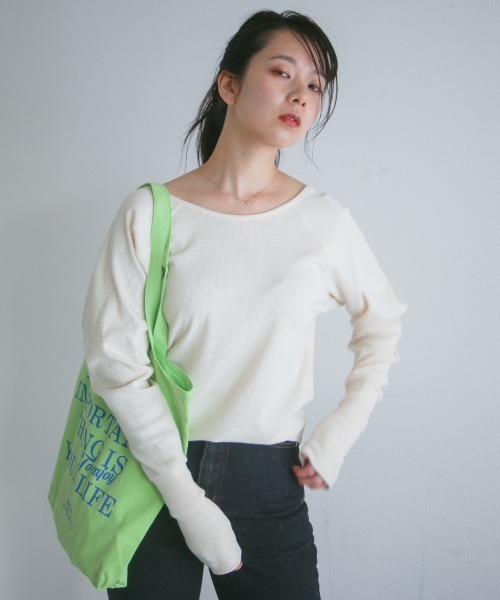 spoon store（スプーンストア）の「ロゴプリントカラフルトート（トートバッグ・レディース・オレンジ/グリーン・フリー）」の8枚目の写真