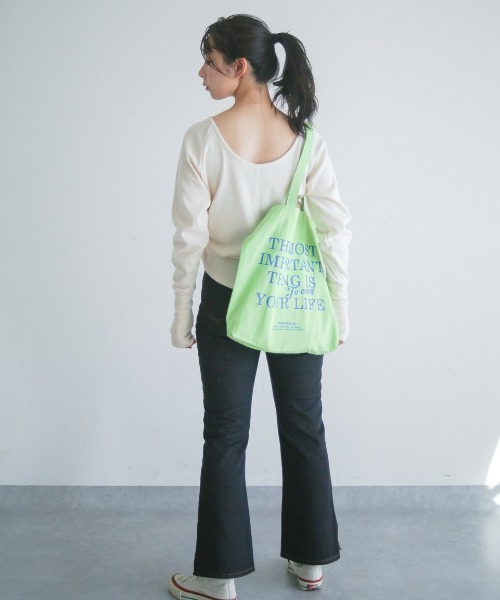 spoon store（スプーンストア）の「ロゴプリントカラフルトート（トートバッグ・レディース・オレンジ/グリーン・フリー）」の9枚目の写真