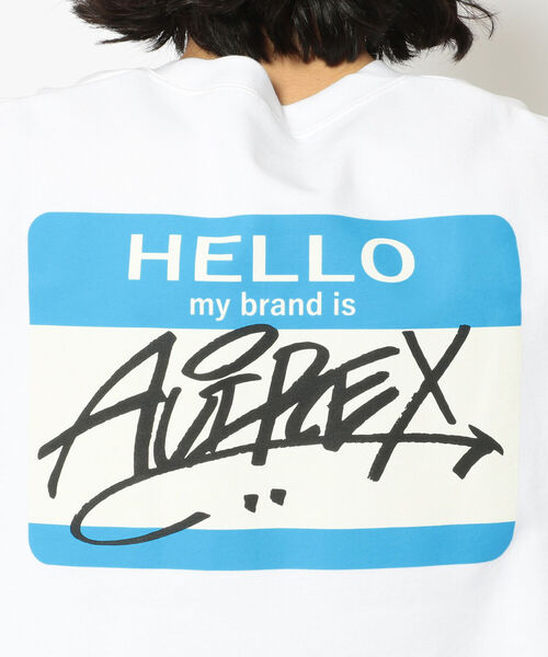 AVIREX(アヴィレックス)の「【直営店限定】HELLO MY BRAND IS SWEAT/ ハロー マイブランド イズスウェット / AVIREX / アヴィレックス(スウェット・メンズ・ホワイト/ブラック・MEDIUM/LARGE/X-LARGE)」の11枚目の写真