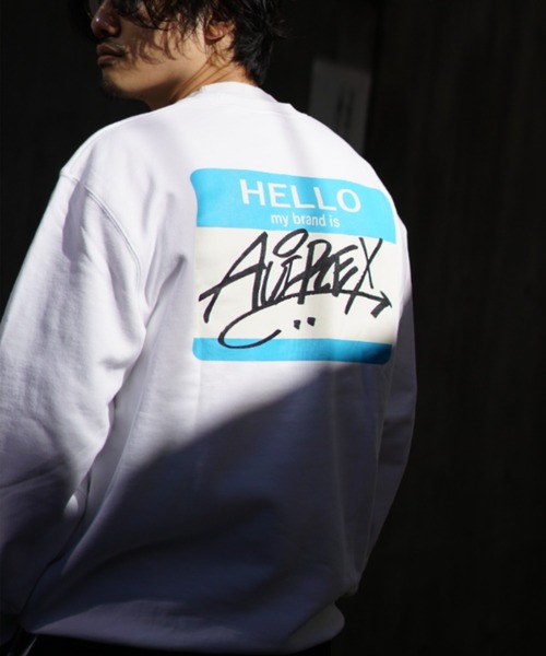 AVIREX(アヴィレックス)の「【直営店限定】HELLO MY BRAND IS SWEAT/ ハロー マイブランド イズスウェット / AVIREX / アヴィレックス(スウェット・メンズ・ホワイト/ブラック・MEDIUM/LARGE/X-LARGE)」の13枚目の写真