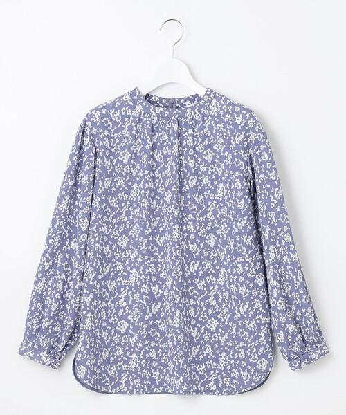 J.PRESS Ladies（J.プレス レディス）の「【洗える】ポリエステルデシンフラワープリント ブラウス（シャツ/ブラウス・レディース・ネイビー系5/ライラック系5・XS）」の6枚目の写真
