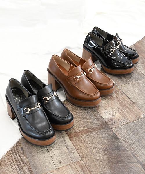 NOFALL(ノーフォール)の「厚底スタック風ビットローファー(ローファー・レディース・ブラック/ブラウン/ブラック系その他・LL/S/M/L)」の6枚目の写真