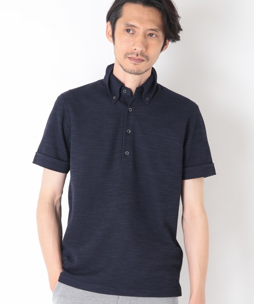 CROWDED CLOSET（クラウデッドクローゼット）の「スラブバーズアイポロシャツ（ポロシャツ・メンズ・ネイビー/ホワイト/グレー・02/03/04）」の3枚目の写真