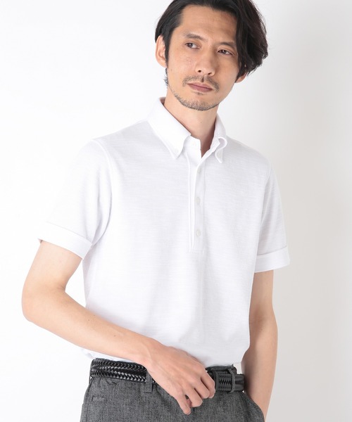 CROWDED CLOSET（クラウデッドクローゼット）の「スラブバーズアイポロシャツ（ポロシャツ・メンズ・ネイビー/ホワイト/グレー・02/03/04）」の2枚目の写真