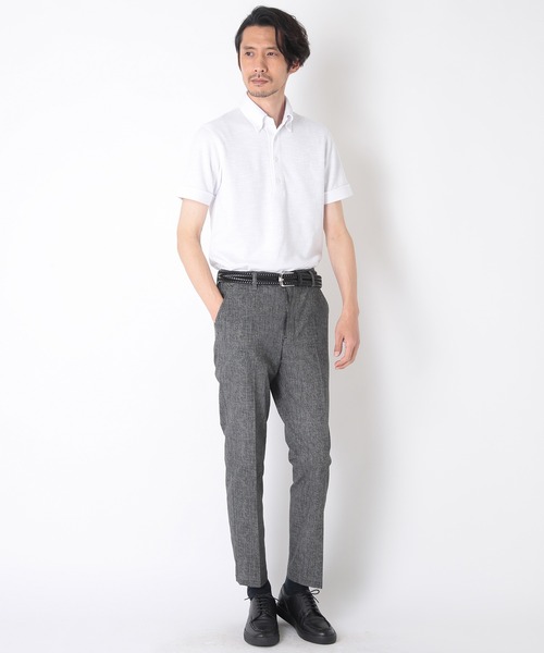 CROWDED CLOSET（クラウデッドクローゼット）の「スラブバーズアイポロシャツ（ポロシャツ・メンズ・ネイビー/ホワイト/グレー・02/03/04）」の9枚目の写真