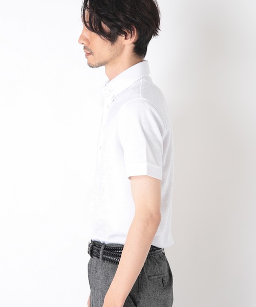 CROWDED CLOSET（クラウデッドクローゼット）の「スラブバーズアイポロシャツ（ポロシャツ・メンズ・ネイビー/ホワイト/グレー・02/03/04）」の7枚目の写真