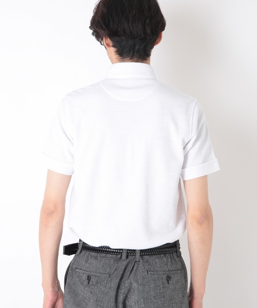 CROWDED CLOSET（クラウデッドクローゼット）の「スラブバーズアイポロシャツ（ポロシャツ・メンズ・ネイビー/ホワイト/グレー・02/03/04）」の8枚目の写真