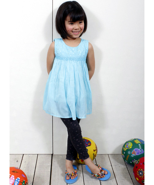 チャイハネ（チャイハネ）の「【チャイハネ】スモーネキッズブラウス130cm（ワンピース・キッズ・グリーン/アイボリー/ブルー/ピンク/ライトピンク/イエロー・FREE）」の8枚目の写真