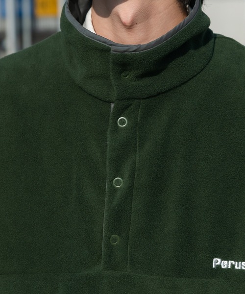 Perushu（ペルーシュ）の「レトロ配色切り替えフリースプルオーバー（その他トップス・メンズ・ライトブルー/ライトグリーン/ライトベージュ/ダークグリーン・MEDIUM/LARGE）」の15枚目の写真