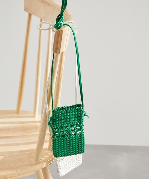 ROPE' PICNIC（ロペピクニック）の「スムースハンドメッシュミニスクエアショルダーバッグ（ショルダーバッグ・レディース・ブラック/オフホワイト/グリーン・FREE）」の3枚目の写真