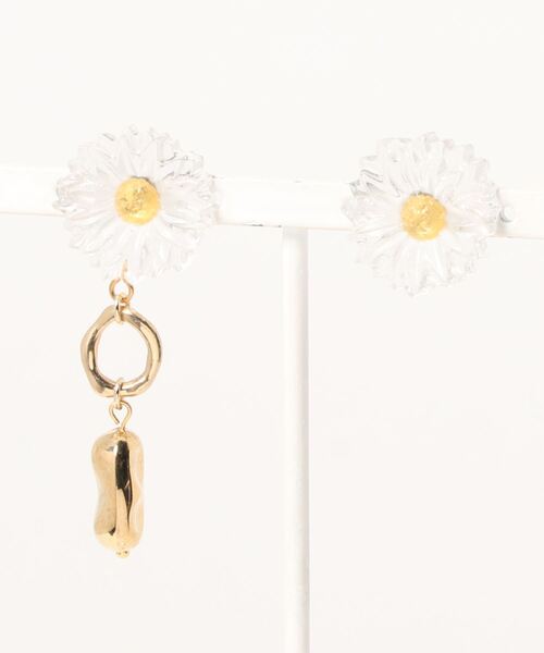 tone（トーン）の「【Merror】2way フラワーモチーフのアシメビーズピアス(MA)（ピアス（両耳用）・レディース・クリア・FREE）」の3枚目の写真