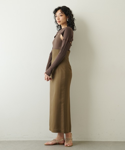 Whim Gazette（ウィムガゼット）の「【OVERNEATH】リブタンク（タンクトップ・レディース・グレイッシュベージュ/ブラウン/ホワイト・S/M）」の22枚目の写真