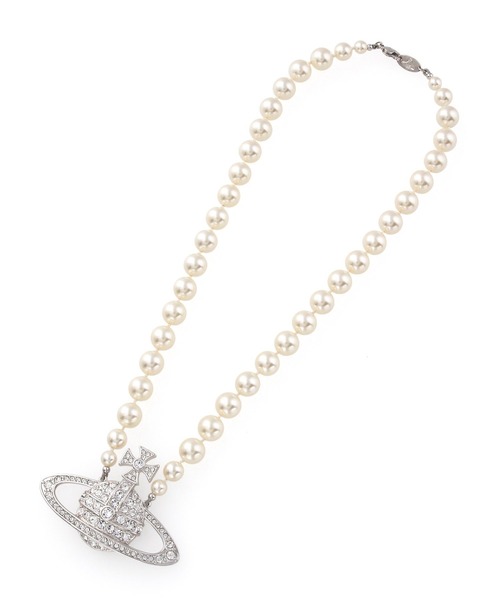 Vivienne Westwood ACCESSORIES(ヴィヴィアンウエストウッドアクセサリー)の「MAN. BAS RELIEF PEARL NECKLACE【129815 PE99】(ネックレス・メンズ・シルバー・FREE)」の3枚目の写真