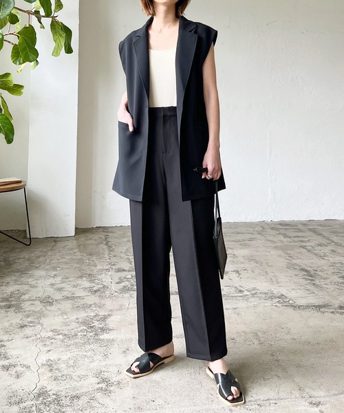 LIAN（リアン）の「ジレ＆トラウザーパンツ　セットアップ（セットアップ・レディース・アイボリー/ブラック/ブラウン/グレイッシュベージュ/グリーン・FREE）」の7枚目の写真