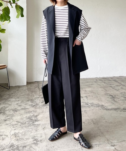 LIAN（リアン）の「ジレ＆トラウザーパンツ　セットアップ（セットアップ・レディース・アイボリー/ブラック/ブラウン/グレイッシュベージュ/グリーン・FREE）」の14枚目の写真