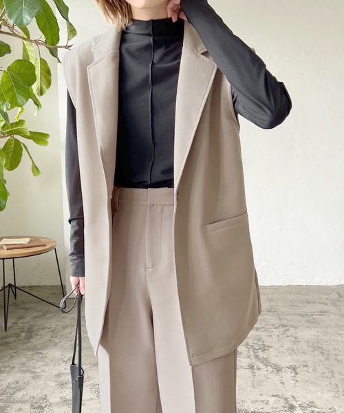 LIAN（リアン）の「ジレ＆トラウザーパンツ　セットアップ（セットアップ・レディース・アイボリー/ブラック/ブラウン/グレイッシュベージュ/グリーン・FREE）」の13枚目の写真