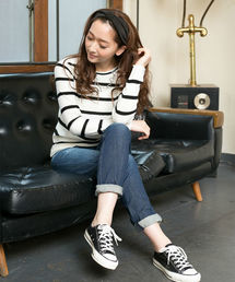 AZUL by moussy | ファイン綿タッチACクルーネック長袖PO(ニット/セーター)