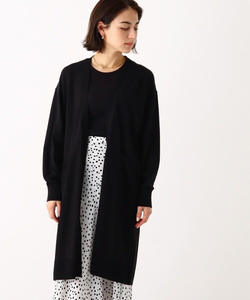 OPAQUE.CLIP（オペークドットクリップ）の「◆ロングカーディガン【エクストラファインオーガニックコットン】（カーディガン/ボレロ・レディース・ブラック/サンドベージュ/オフホワイト/ブラウン系その他・38/42/40）」の5枚目の写真