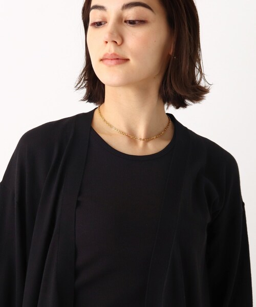 OPAQUE.CLIP（オペークドットクリップ）の「◆ロングカーディガン【エクストラファインオーガニックコットン】（カーディガン/ボレロ・レディース・ブラック/サンドベージュ/オフホワイト/ブラウン系その他・38/42/40）」の8枚目の写真