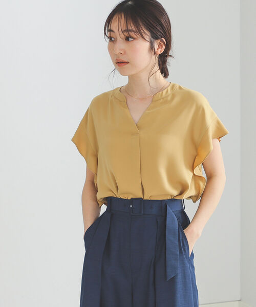 BEAMS HEART（ビームスハート）の「BEAMS HEART / スキッパー 袖フリル プルオーバー（シャツ/ブラウス・レディース・ネイビー/サックスブルー/イエロー/ホワイト系その他・ONE SIZE）」の18枚目の写真
