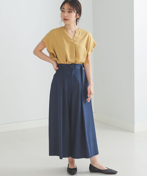 BEAMS HEART（ビームスハート）の「BEAMS HEART / スキッパー 袖フリル プルオーバー（シャツ/ブラウス・レディース・ネイビー/サックスブルー/イエロー/ホワイト系その他・ONE SIZE）」の17枚目の写真