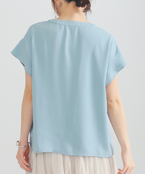BEAMS HEART（ビームスハート）の「BEAMS HEART / スキッパー 袖フリル プルオーバー（シャツ/ブラウス・レディース・ネイビー/サックスブルー/イエロー/ホワイト系その他・ONE SIZE）」の7枚目の写真