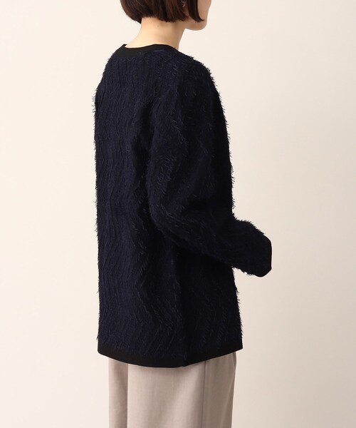 UNTITLED（アンタイトル）の「◆コットンリネン Vネックカーディガン（カーディガン/ボレロ・レディース・ネイビー系6/アイボリー系4・00/48/04/44/02）」の9枚目の写真