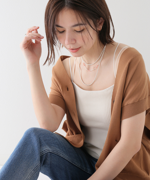 JOURNAL STANDARD relume(ジャーナルスタンダード レリューム)の「カップ付きスパゲティベアトップ(キャミソール・レディース・キャメル/ナチュラル/グリーン/グレー・FREE)」の3枚目の写真