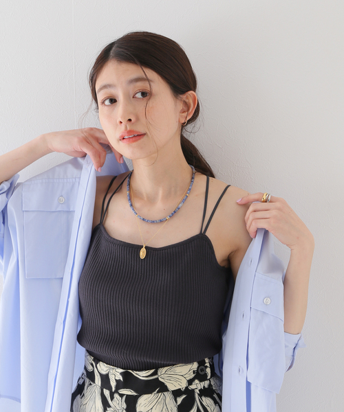 JOURNAL STANDARD relume(ジャーナルスタンダード レリューム)の「カップ付きスパゲティベアトップ(キャミソール・レディース・キャメル/ナチュラル/グリーン/グレー・FREE)」の8枚目の写真
