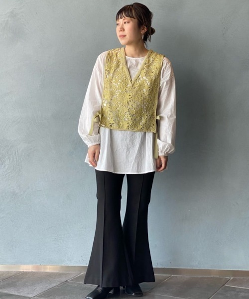 Lui's（ルイス）の「ラッパフレアパンツ（スラックス・レディース・ブラック/ブルー/ピンク・FREE）」の7枚目の写真