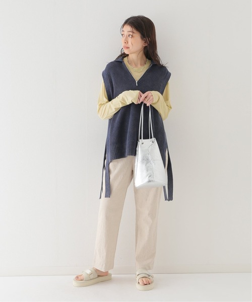BASERANGE（ベースレンジ）の「【BASERANGE/ベースレンジ】 LOOSE LONG SLEEVE TEE：カットソー（Tシャツ/カットソー・レディース・モスグリーン・X-SMALL）」の2枚目の写真