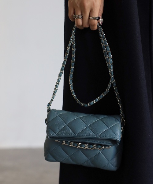 sakishimatokyo（サキシマトーキョー）の「キルティングポシェット（ショルダーバッグ・レディース・ブルー/ブラック/アイボリー・FREE）」の3枚目の写真