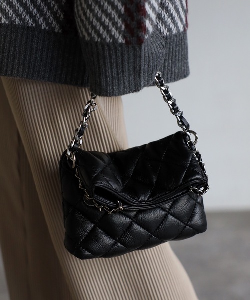 sakishimatokyo（サキシマトーキョー）の「キルティングポシェット（ショルダーバッグ・レディース・ブルー/ブラック/アイボリー・FREE）」の5枚目の写真