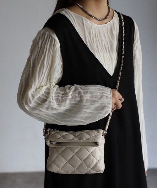 sakishimatokyo（サキシマトーキョー）の「キルティングポシェット（ショルダーバッグ・レディース・ブルー/ブラック/アイボリー・FREE）」の11枚目の写真