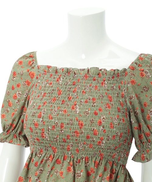 fifth（フィフス）の「アンティークフラワープリントギャザーブラウス（シャツ/ブラウス・レディース・グリーン/アイボリー・M）」の8枚目の写真