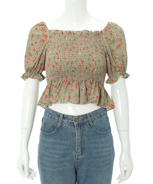 fifth（フィフス）の「アンティークフラワープリントギャザーブラウス（シャツ/ブラウス・レディース・グリーン/アイボリー・M）」の12枚目の写真