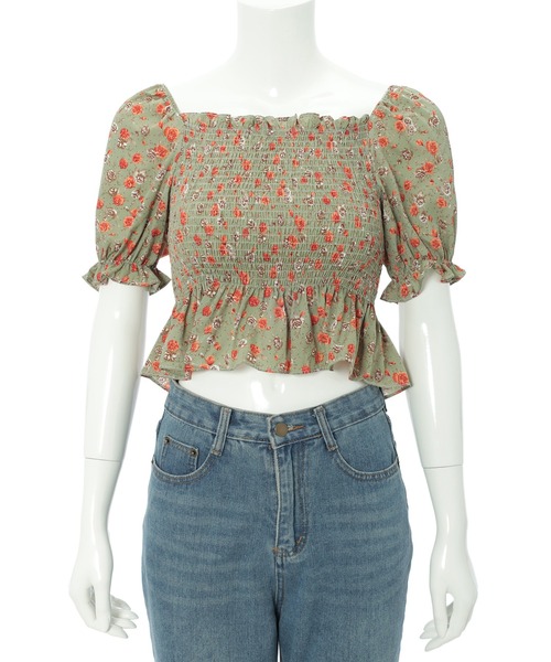 fifth（フィフス）の「アンティークフラワープリントギャザーブラウス（シャツ/ブラウス・レディース・グリーン/アイボリー・M）」の14枚目の写真