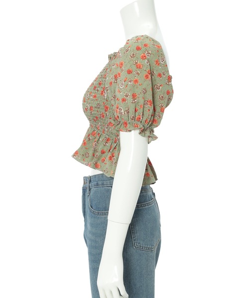 fifth（フィフス）の「アンティークフラワープリントギャザーブラウス（シャツ/ブラウス・レディース・グリーン/アイボリー・M）」の15枚目の写真