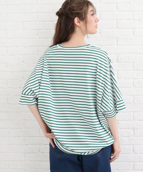 SHOO・LA・RUE（シューラルー）の「◆【接触冷感】フロントギャザードルマンプルオーバー（Tシャツ/カットソー・レディース・イエロー/ピンク系/ダークグリーン系2/ブラック系2/ホワイト系/ブラック・00）」の10枚目の写真