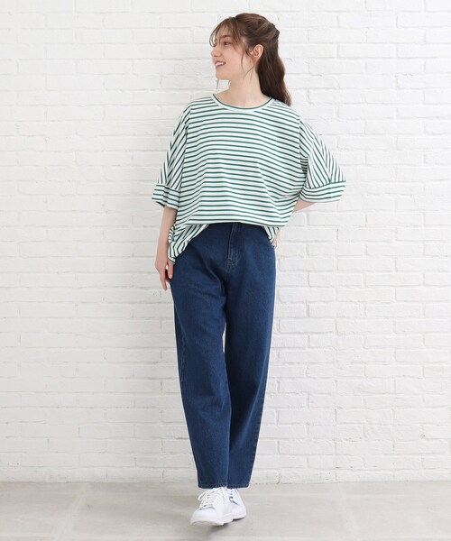 SHOO・LA・RUE（シューラルー）の「◆【接触冷感】フロントギャザードルマンプルオーバー（Tシャツ/カットソー・レディース・イエロー/ピンク系/ダークグリーン系2/ブラック系2/ホワイト系/ブラック・00）」の11枚目の写真