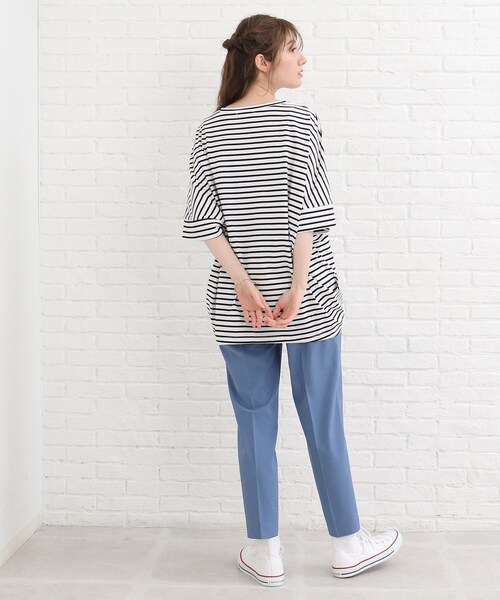 SHOO・LA・RUE（シューラルー）の「◆【接触冷感】フロントギャザードルマンプルオーバー（Tシャツ/カットソー・レディース・イエロー/ピンク系/ダークグリーン系2/ブラック系2/ホワイト系/ブラック・00）」の20枚目の写真